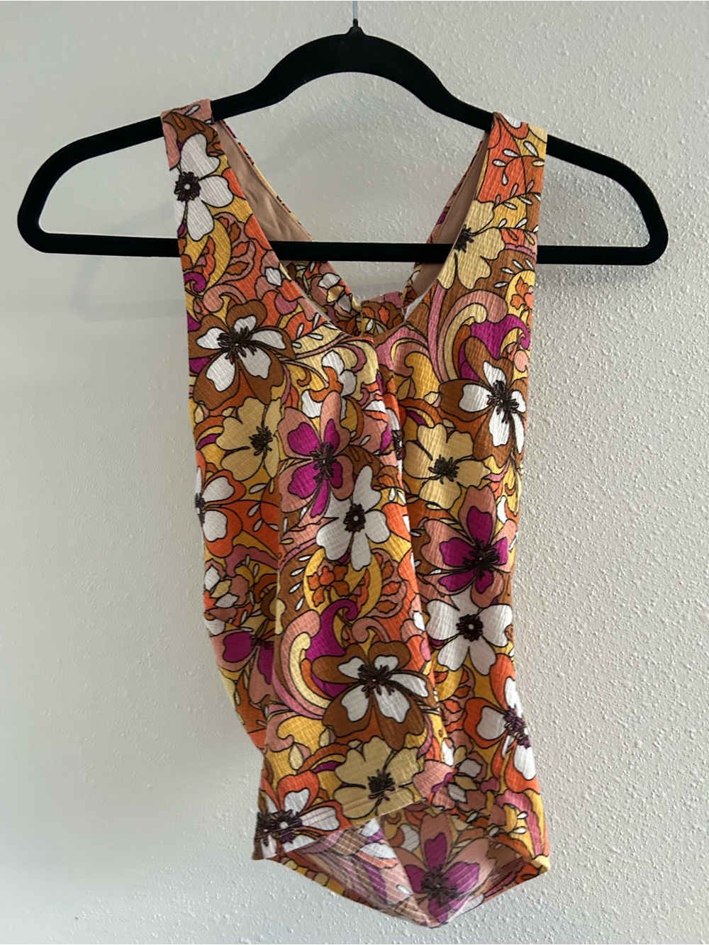 SO Floral Scoop-Neck Halter Tank
